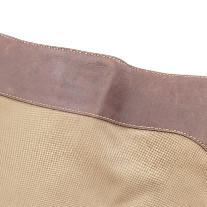 LOGO JACQUARD ロゴ ジャガード ショルダーバッグ キャンバス レザー ベージュ ダークブラウン プラダ