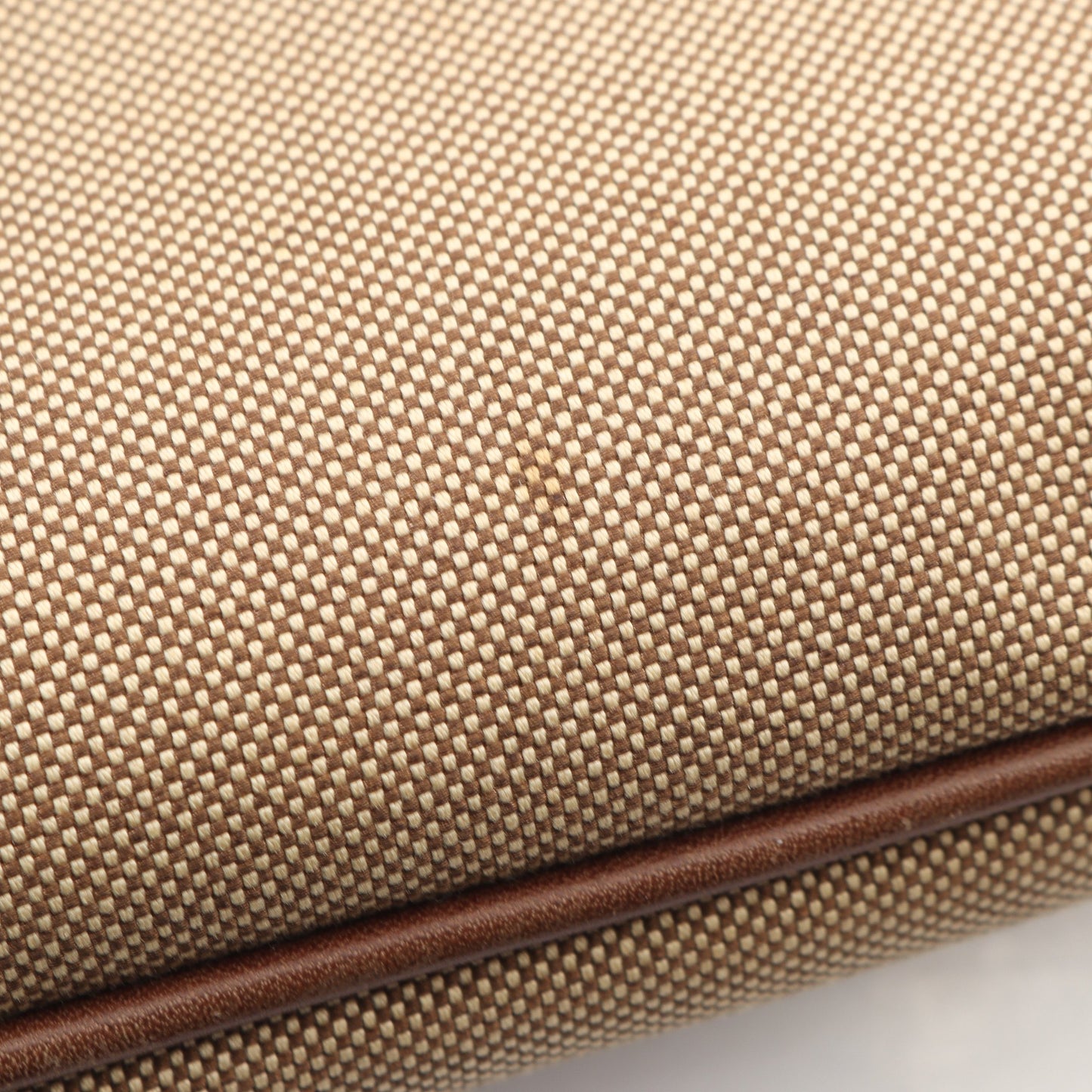 LOGO JACQUARD ロゴ ジャガード ショルダーバッグ キャンバス レザー ベージュ ダークブラウン プラダ