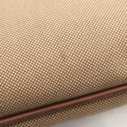 LOGO JACQUARD ロゴ ジャガード ショルダーバッグ キャンバス レザー ベージュ ダークブラウン プラダ