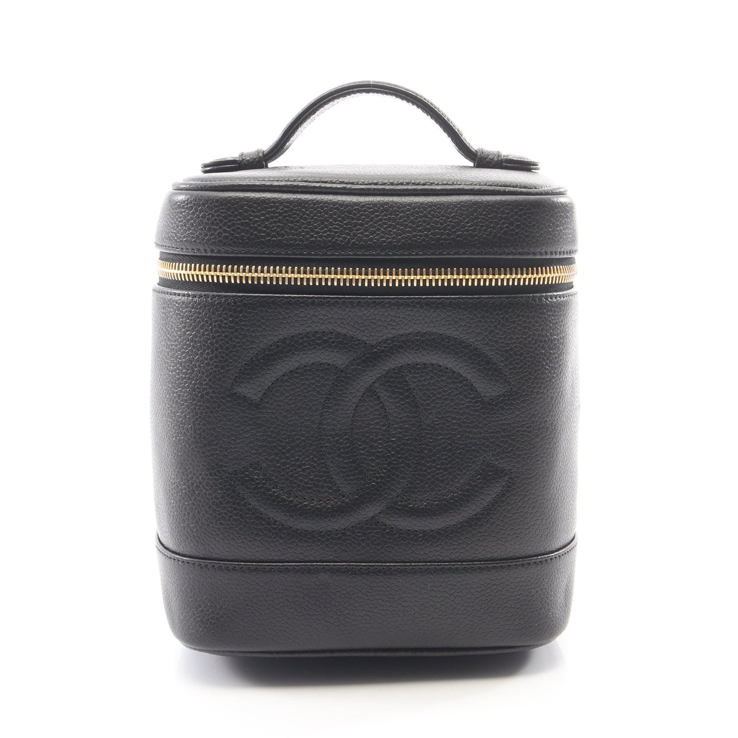 ココマーク ハンドバッグ バニティバッグ キャビアスキン ブラック ゴールド金具 シャネル バッグ CHANEL