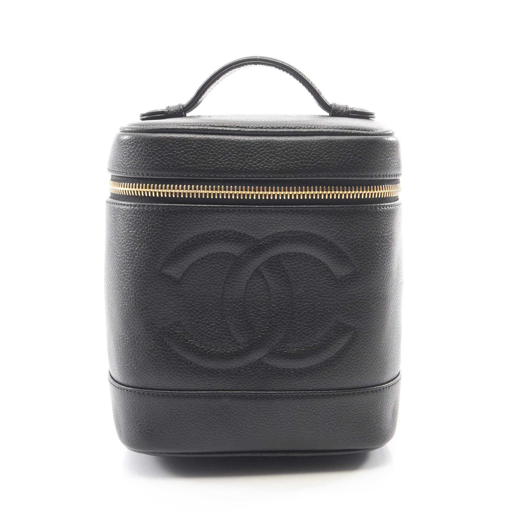 ココマーク ハンドバッグ バニティバッグ キャビアスキン ブラック ゴールド金具 シャネル バッグ CHANEL