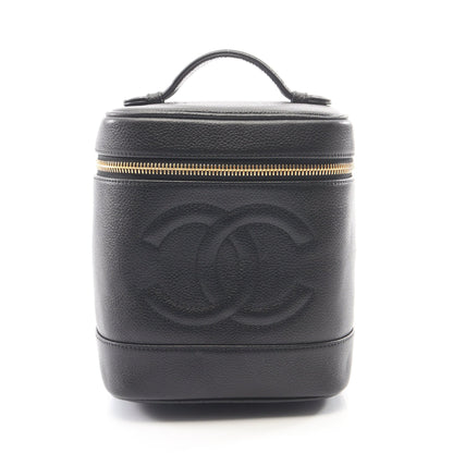 ココマーク ハンドバッグ バニティバッグ キャビアスキン ブラック ゴールド金具 シャネル バッグ CHANEL