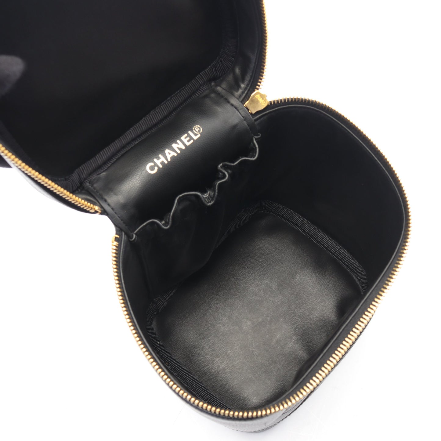 ココマーク ハンドバッグ バニティバッグ キャビアスキン ブラック ゴールド金具 シャネル バッグ CHANEL