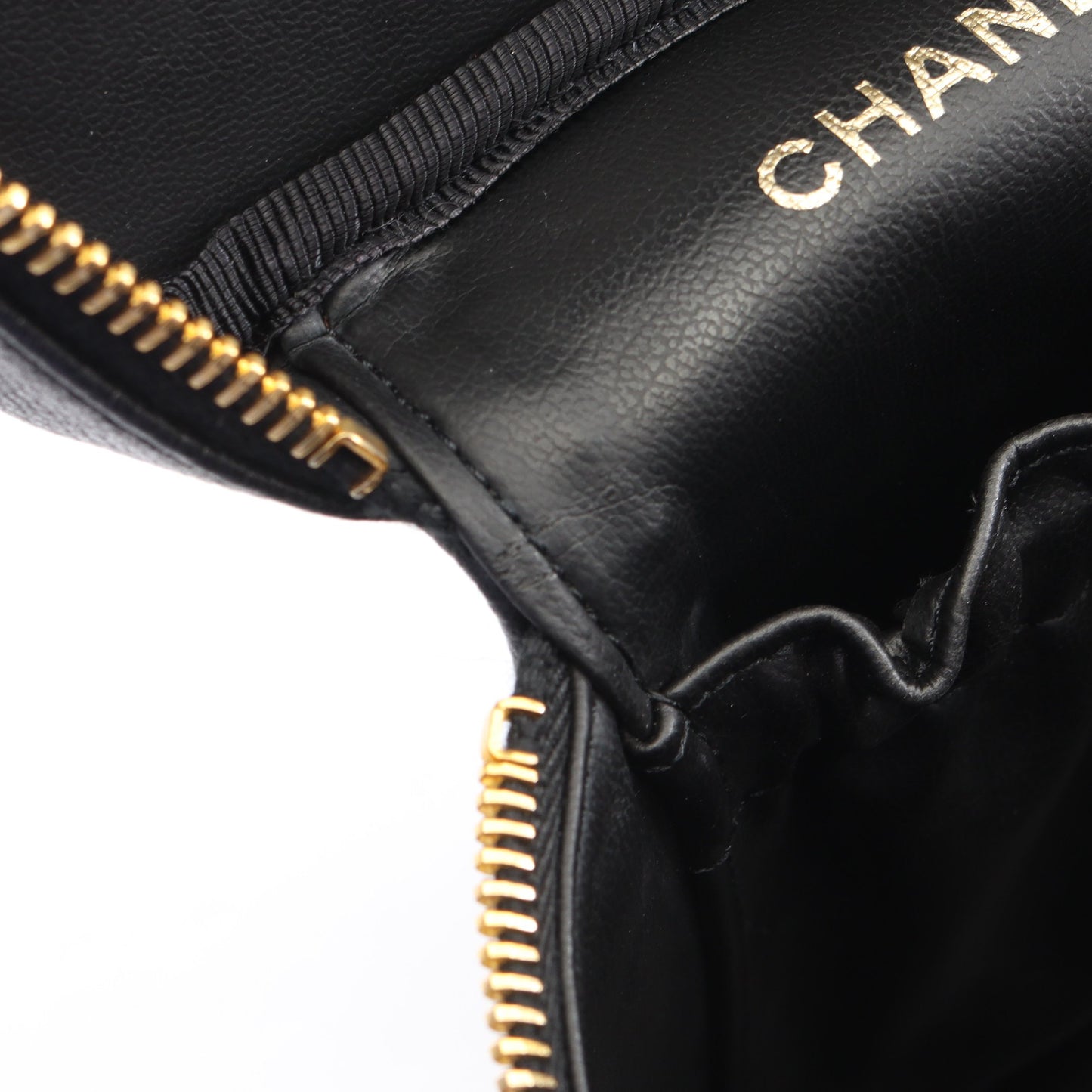 ココマーク ハンドバッグ バニティバッグ キャビアスキン ブラック ゴールド金具 シャネル バッグ CHANEL