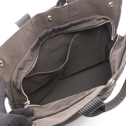エールラインMM ハンドバッグ トートバッグ ナイロンキャンバス ダークグレー シルバー金具 エルメス