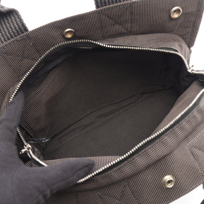 エールラインPM ハンドバッグ トートバッグ ナイロンキャンバス ダークグレー シルバー金具 エルメス