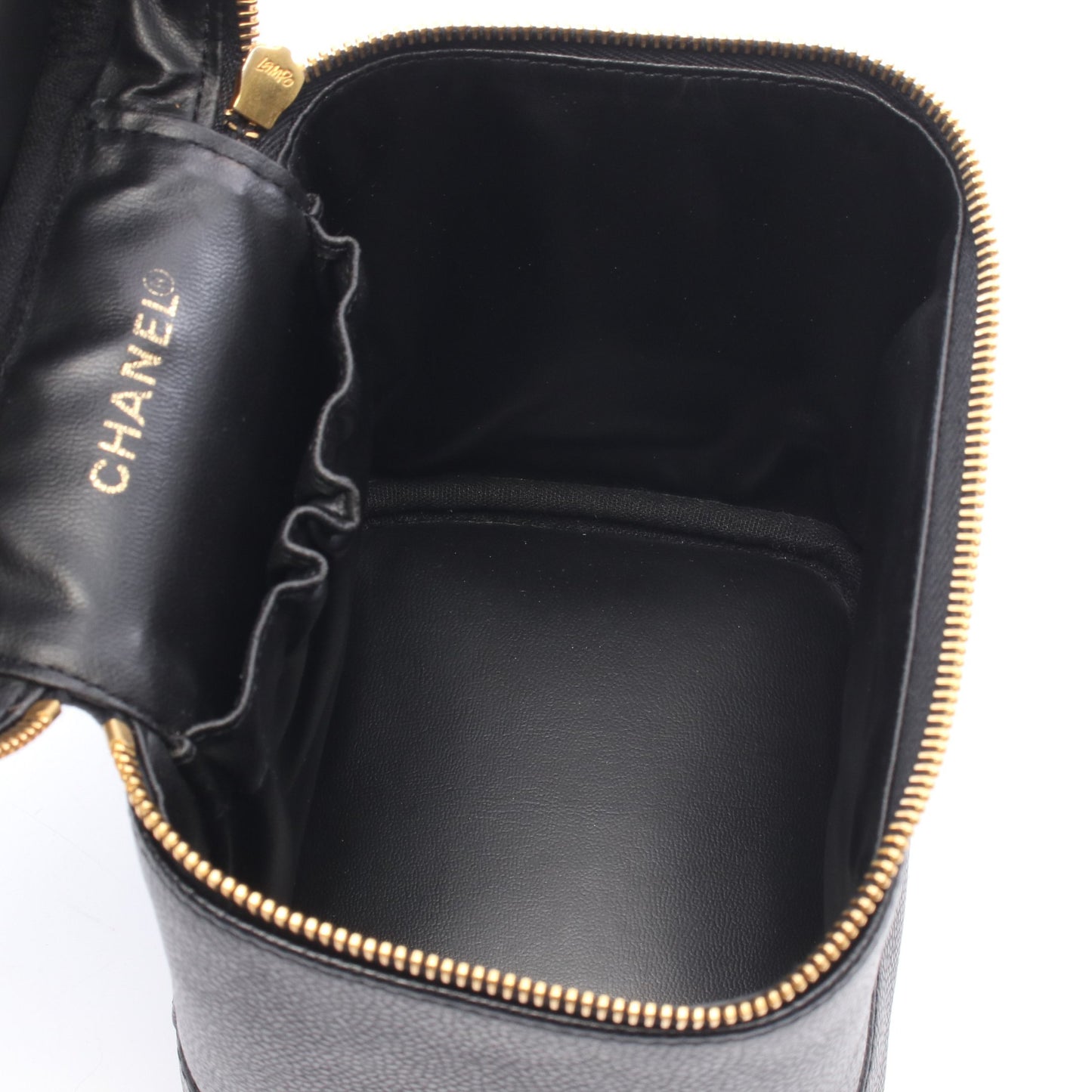 ココマーク ハンドバッグ バニティバッグ キャビアスキン ブラック ゴールド金具 シャネル バッグ CHANEL