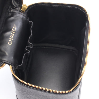 ココマーク ハンドバッグ バニティバッグ キャビアスキン ブラック ゴールド金具 シャネル バッグ CHANEL