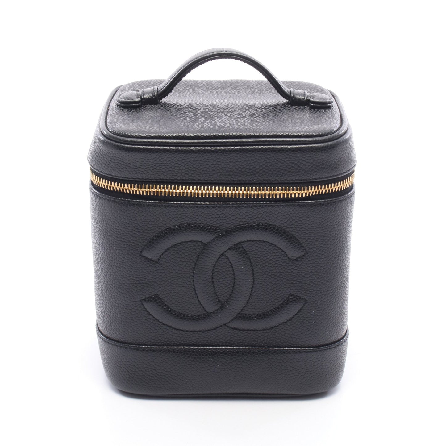 ココマーク ハンドバッグ バニティバッグ キャビアスキン ブラック ゴールド金具 シャネル バッグ CHANEL