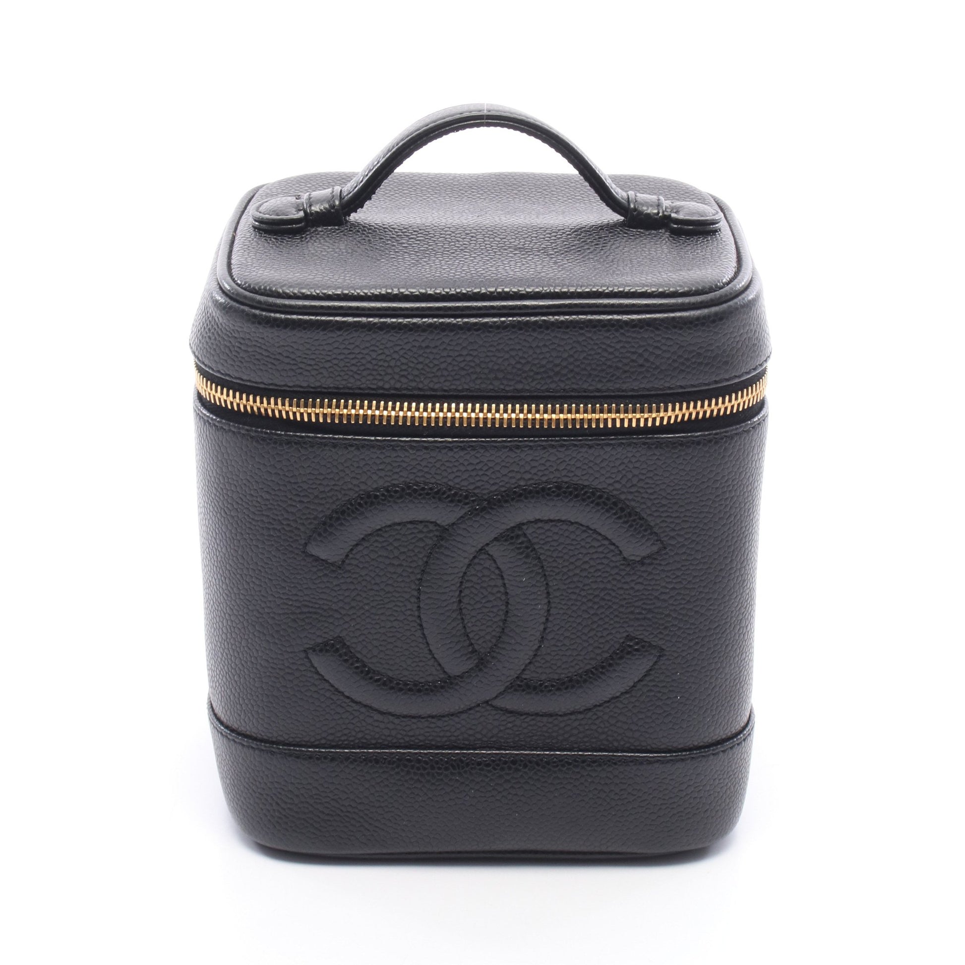 ココマーク ハンドバッグ バニティバッグ キャビアスキン ブラック ゴールド金具 シャネル バッグ CHANEL