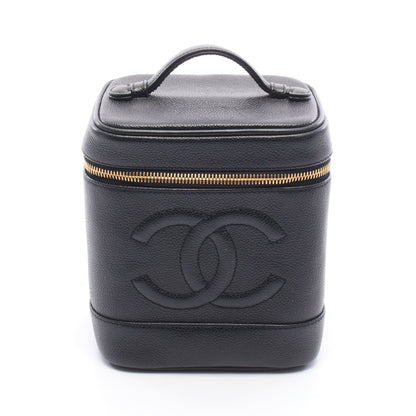 ココマーク ハンドバッグ バニティバッグ キャビアスキン ブラック ゴールド金具 シャネル バッグ CHANEL