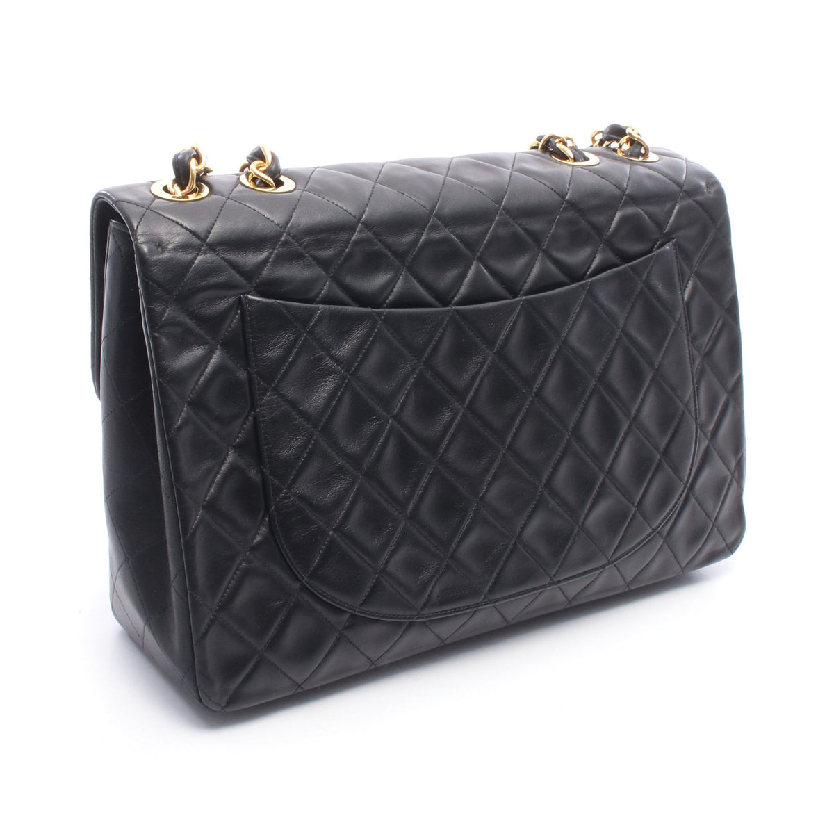 デカマトラッセ34 Wチェーンショルダーバッグ ラムスキン ブラック ゴールド金具 シャネル バッグ CHANEL