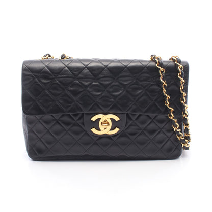 デカマトラッセ34 Wチェーンショルダーバッグ ラムスキン ブラック ゴールド金具 シャネル バッグ CHANEL