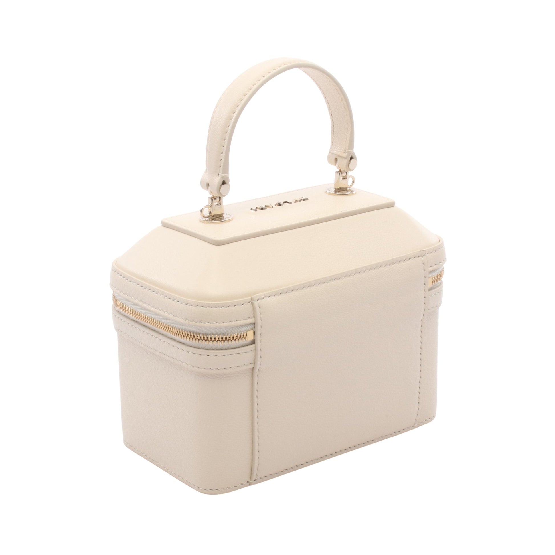 セルペンティ ジュエリーボックス 2WAY バニティバッグ ハンドバッグ レザー アイボリー ブルガリ バッグ BVLGARI