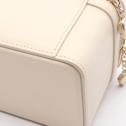 セルペンティ ジュエリーボックス 2WAY バニティバッグ ハンドバッグ レザー アイボリー ブルガリ バッグ BVLGARI