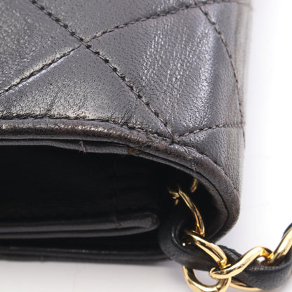フルフラップ マトラッセ チェーンショルダーバッグ ラムスキン ブラック ゴールド金具 シャネル バッグ CHANEL