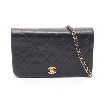 フルフラップ マトラッセ チェーンショルダーバッグ ラムスキン ブラック ゴールド金具 シャネル バッグ CHANEL