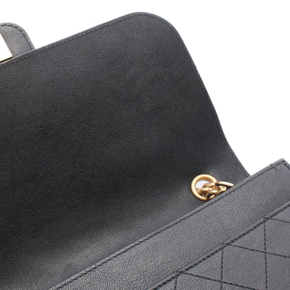 マトラッセ チェーンショルダーバッグ レザー ブラック ゴールド金具 シャネル