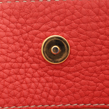 ロゴマニア 2WAY ハンドバッグ キャンバス レザー ベージュ コーラルピンク ブルガリ バッグ BVLGARI