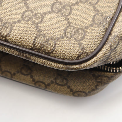 GGスプリーム ショルダーバッグ PVC レザー ベージュ ダークブラウン グッチ バッグ GUCCI