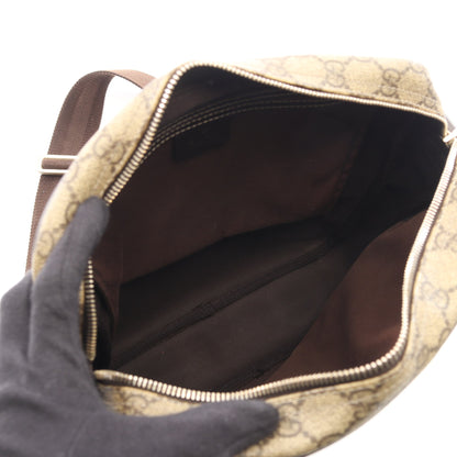 GGスプリーム ショルダーバッグ PVC レザー ベージュ ダークブラウン グッチ バッグ GUCCI