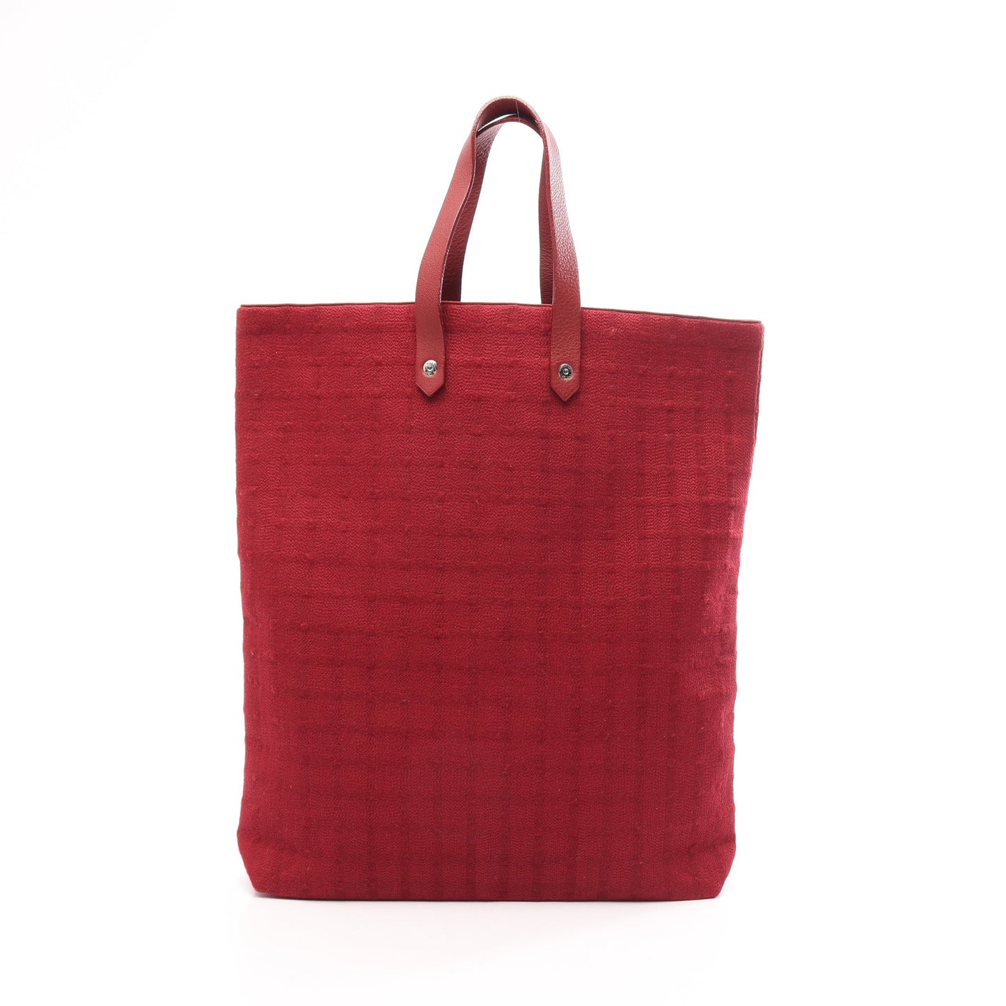 アメダバGM ルージュ ハンドバッグ キャンバス レザー レッド シルバー金具 エルメス