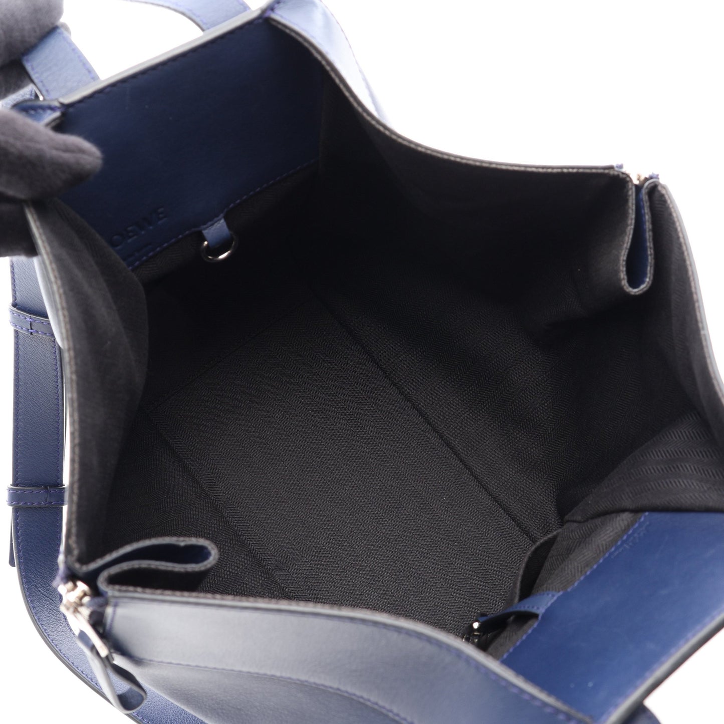 HAMMOCK SMALL ハンモック スモール 2WAY ハンドバッグ レザー ネイビー ロエベ