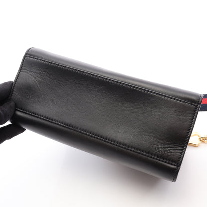 ニムフェア バンブー 2WAY ハンドバッグ レザー ブラック グッチ