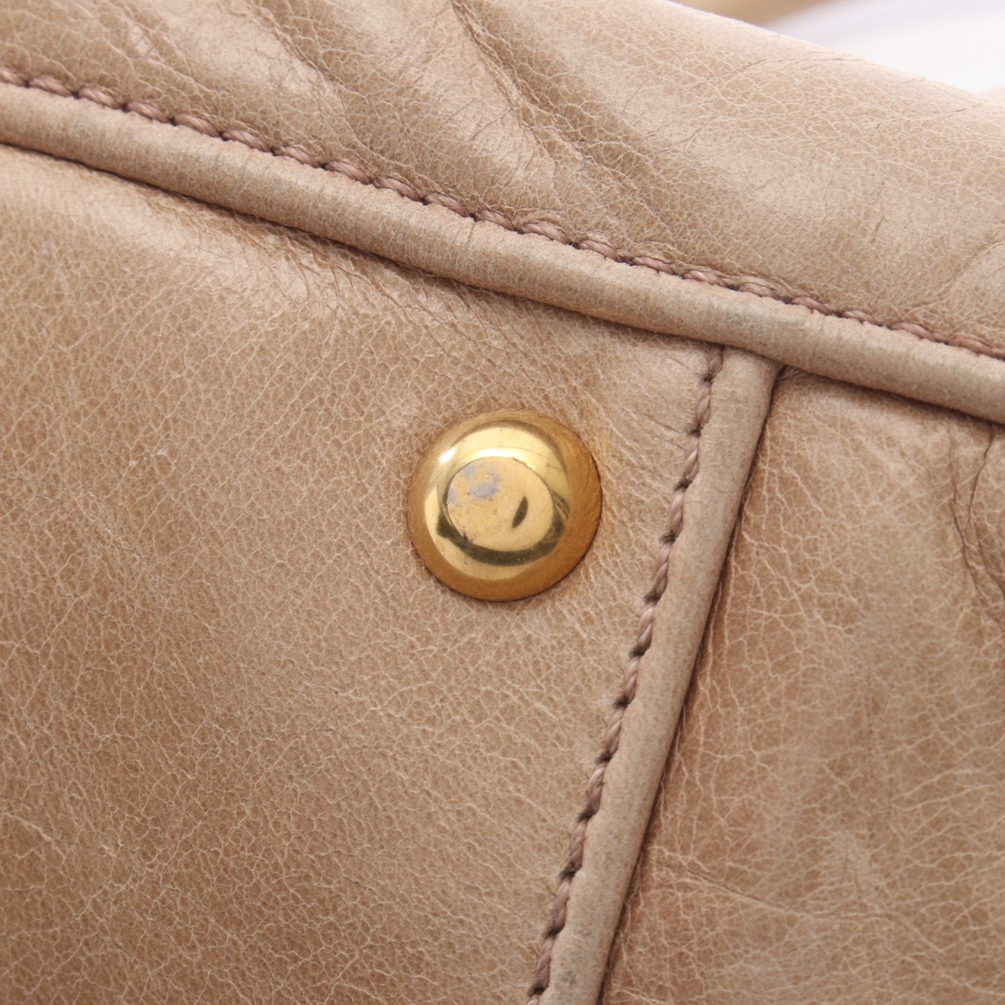 サイドリボン 2WAY ハンドバッグ レザー ベージュ ミュウミュウ バッグ miu miu