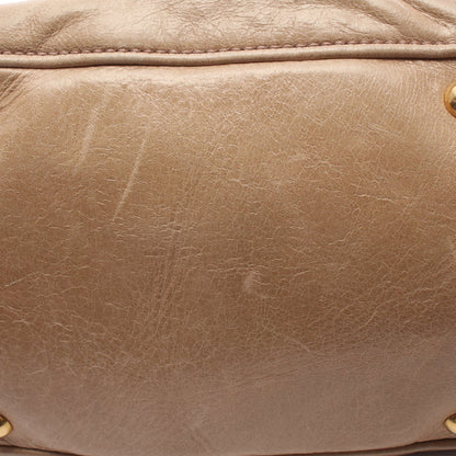 サイドリボン 2WAY ハンドバッグ レザー ベージュ ミュウミュウ バッグ miu miu