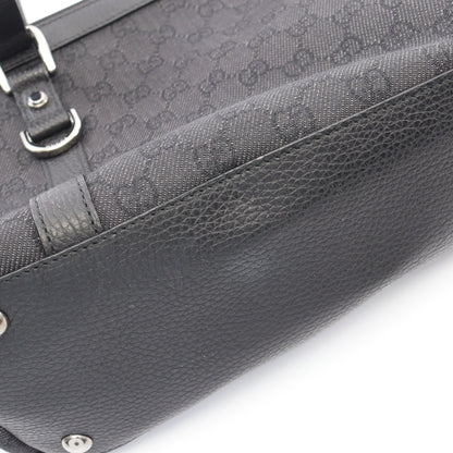 アビー GGキャンバス ハンドバッグ トートバッグ キャンバス レザー ブラック グッチ バッグ GUCCI