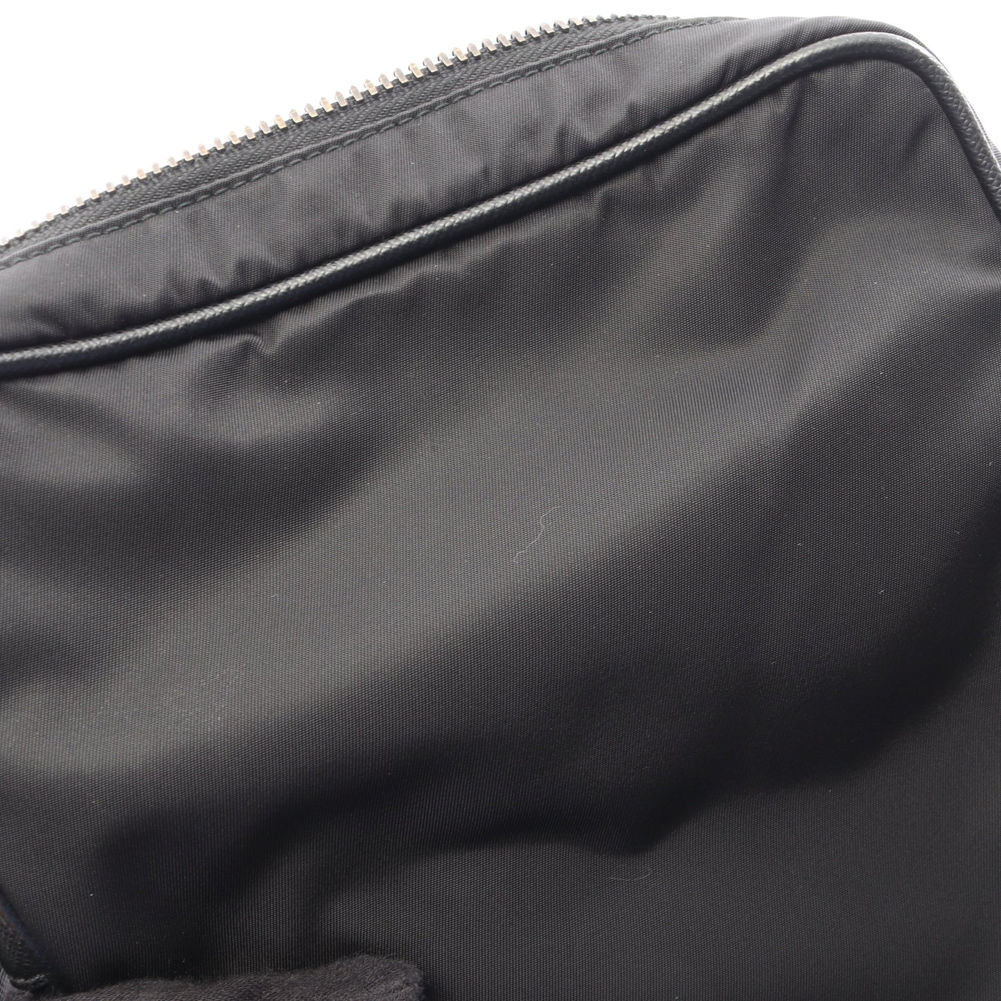 Re-Nylon ショルダーバッグ ナイロン サフィアーノレザー ブラック プラダ