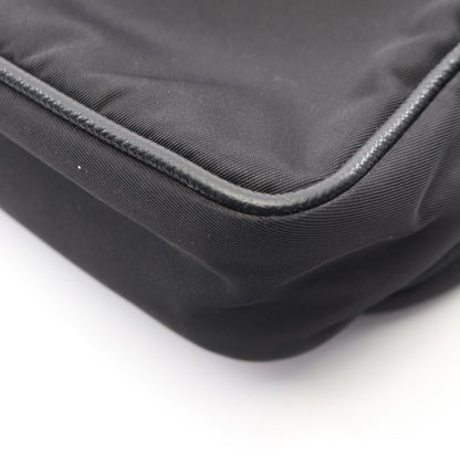 Re-Nylon ショルダーバッグ ナイロン サフィアーノレザー ブラック プラダ