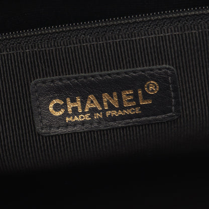 ワイルドステッチ チェーンショルダーバッグ レザー ブラック ゴールド金具 シャネル
