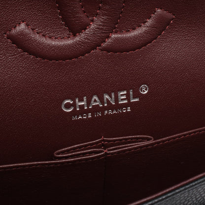 マトラッセ Wフラップ Wチェーンショルダーバッグ キャビアスキン ブラック シルバー金具 シャネル バッグ CHANEL