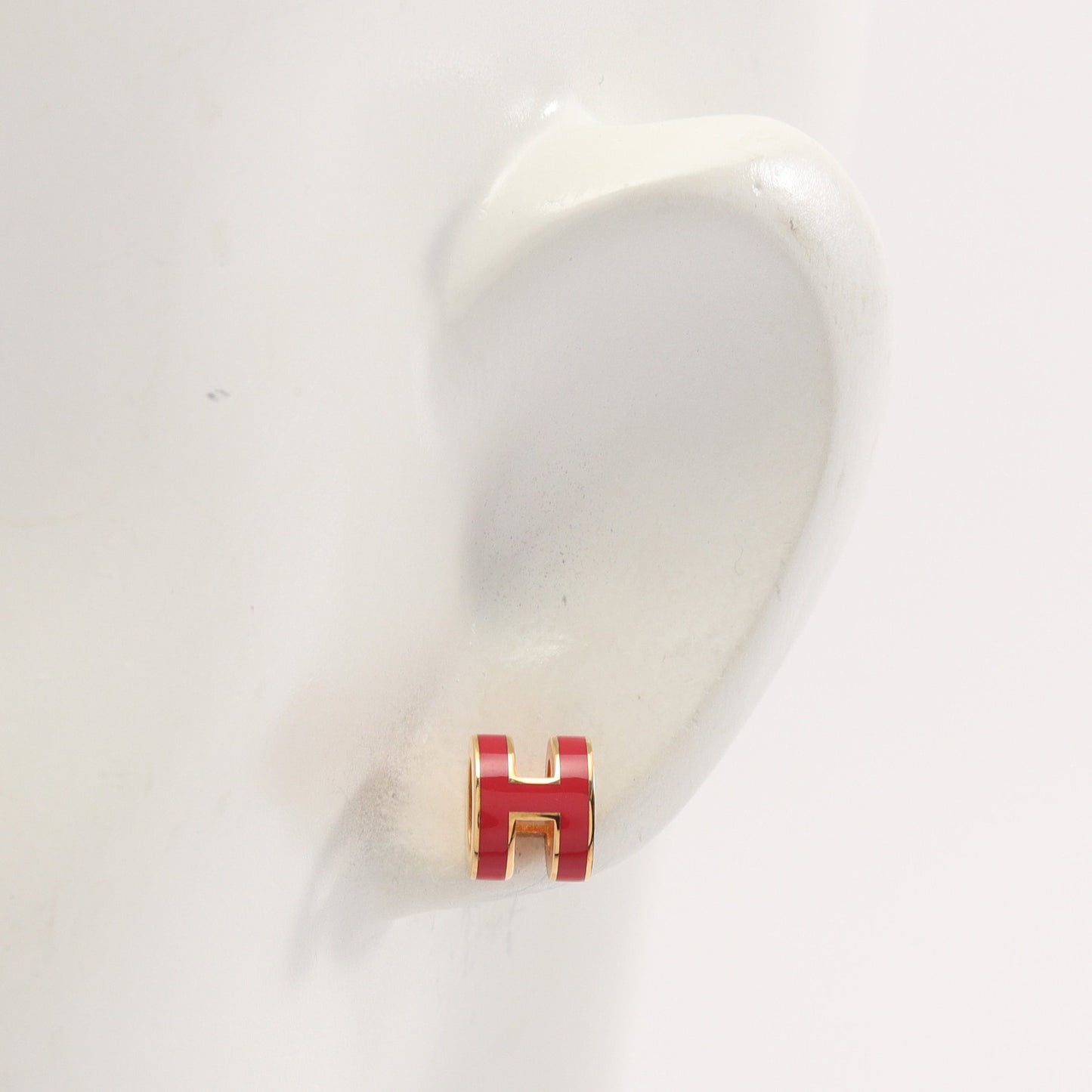 MINI POP H ミニポップアッシュ ピアス GP ゴールド ピンク エルメス