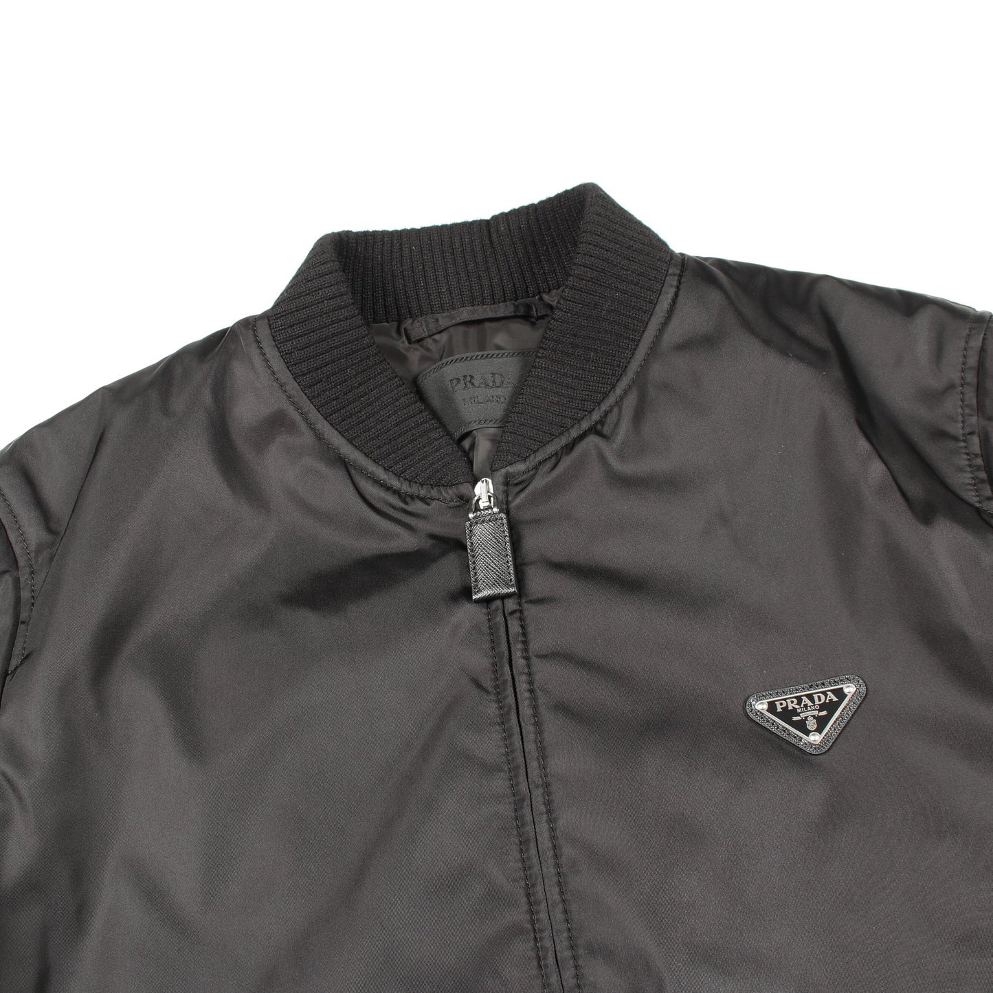 Re-Nylon 中綿 ボンバージャケット ナイロン ブラック プラダ