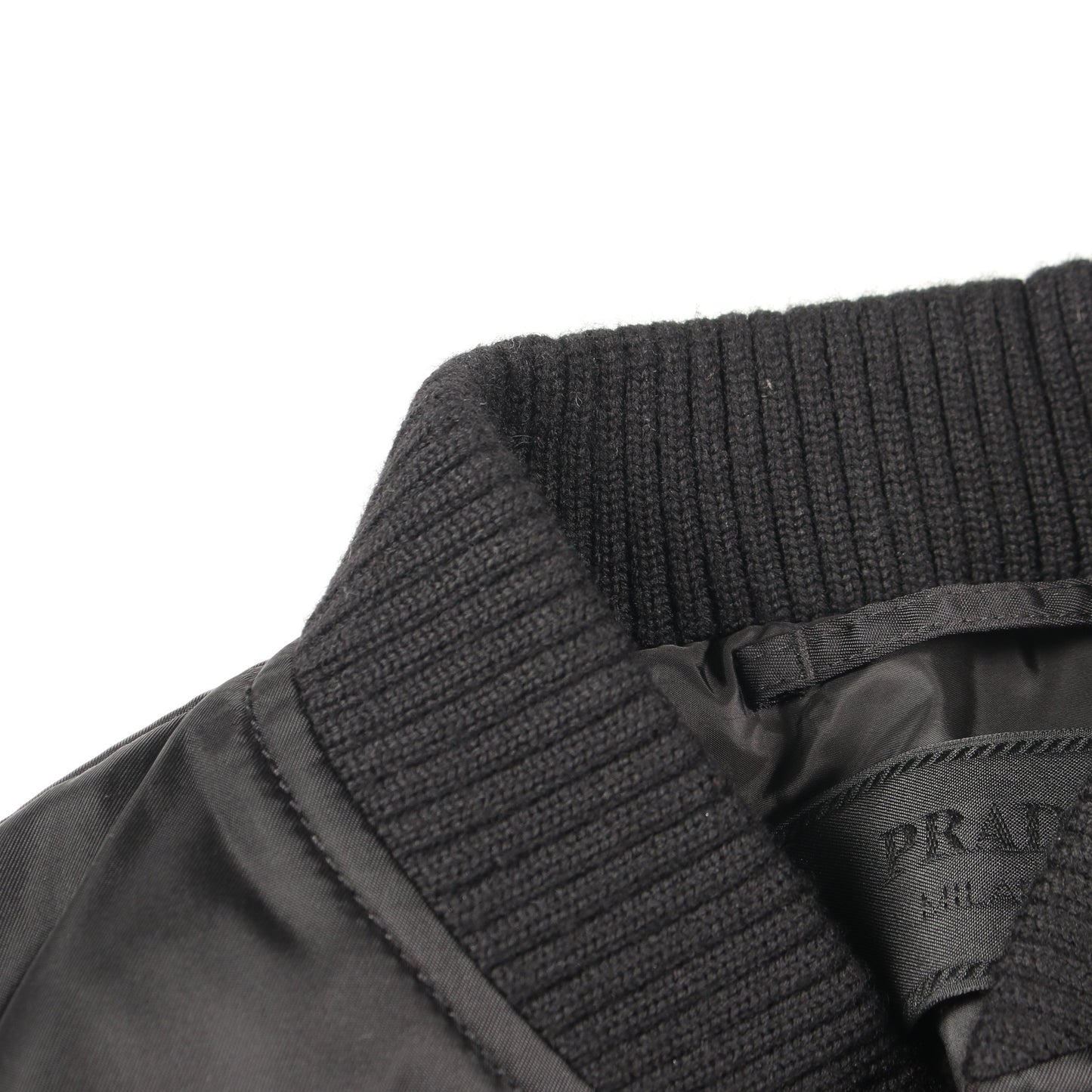 Re-Nylon 中綿 ボンバージャケット ナイロン ブラック プラダ