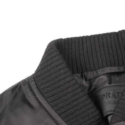 Re-Nylon 中綿 ボンバージャケット ナイロン ブラック プラダ