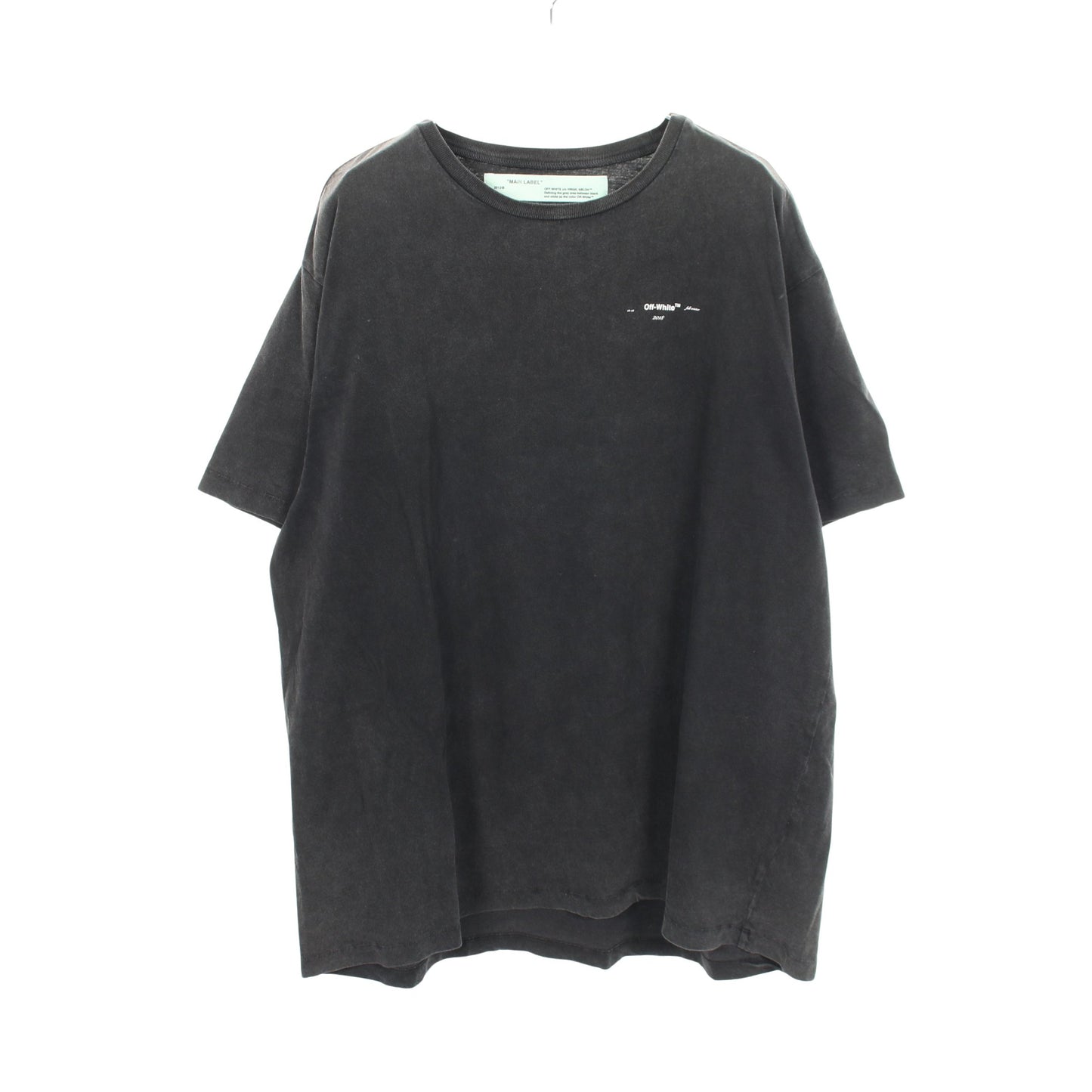 バックロゴ 半袖Tシャツ コットン ダークグレー オフホワイト