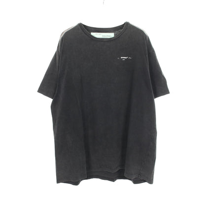 バックロゴ 半袖Tシャツ コットン ダークグレー オフホワイト
