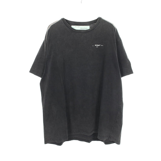 バックロゴ 半袖Tシャツ コットン ダークグレー オフホワイト