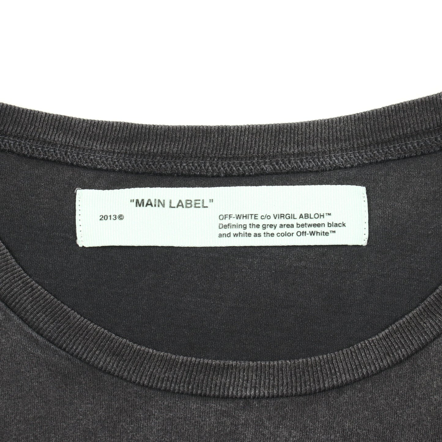 バックロゴ 半袖Tシャツ コットン ダークグレー オフホワイト