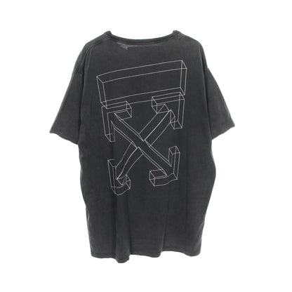 バックロゴ 半袖Tシャツ コットン ダークグレー オフホワイト