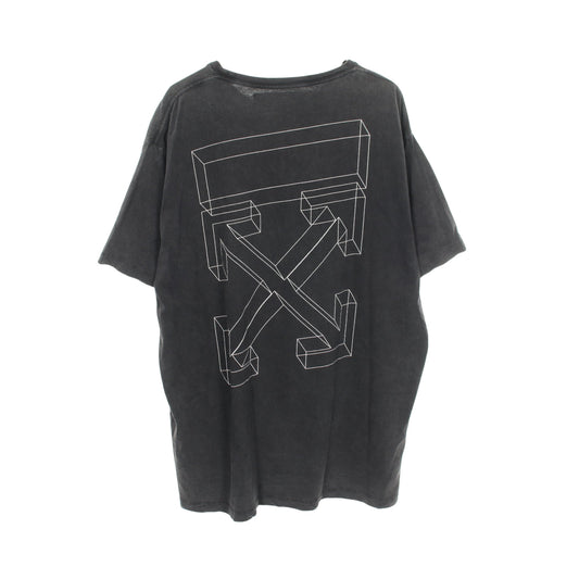 バックロゴ 半袖Tシャツ コットン ダークグレー オフホワイト