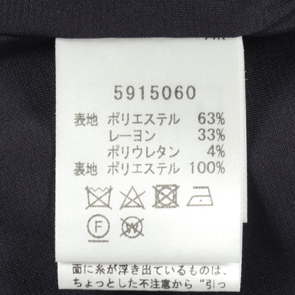 プリーツ ワイドパンツ レーヨン ネイビー ルネ