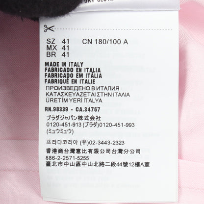 長袖 クレリック シャツ コットン ピンク プラダ