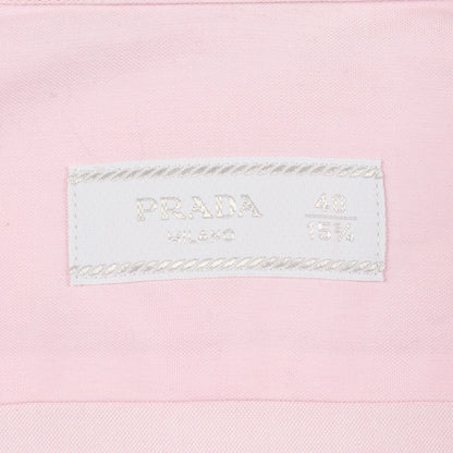 長袖 クレリック シャツ コットン ピンク プラダ