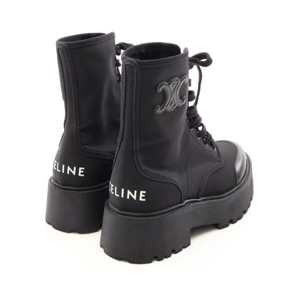 バルギー レースアップ ブーツ ナイロン レザー ブラック セリーヌ シューズ CELINE