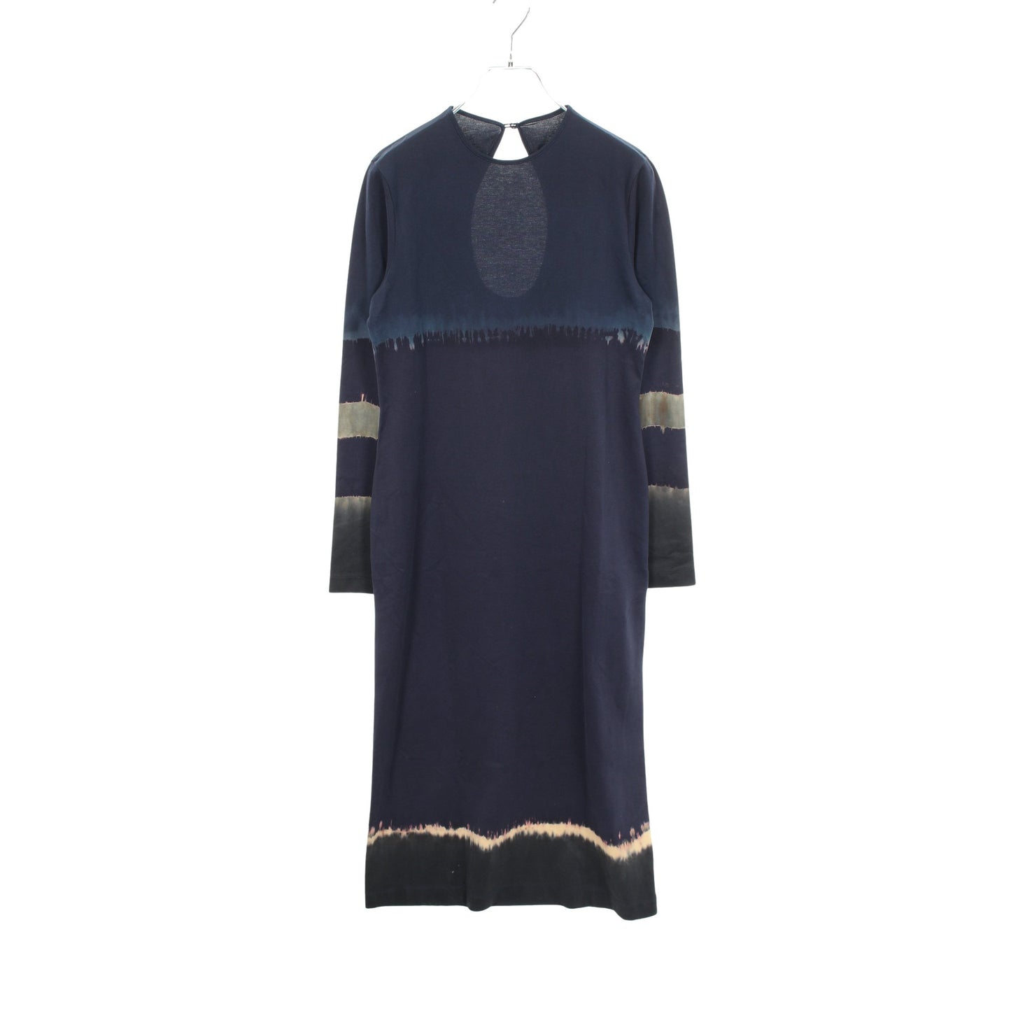 Shibori タイダイ 長袖 ワンピース コットン ネイビー マルチカラー マメクロゴウチ